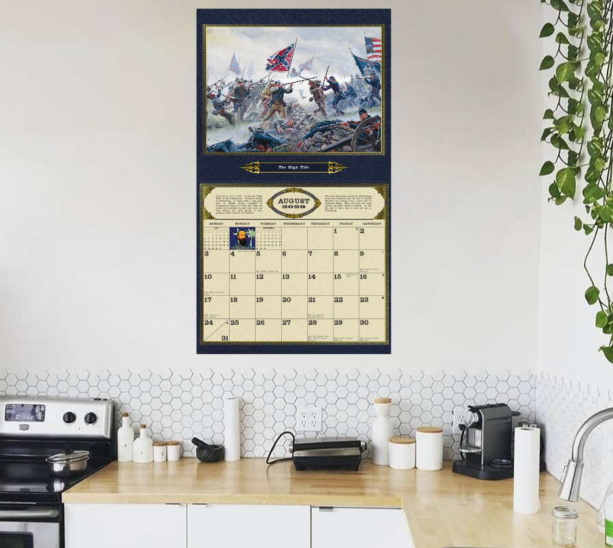 2025 Civil War Calendar Mort Künstler in kitchen setting