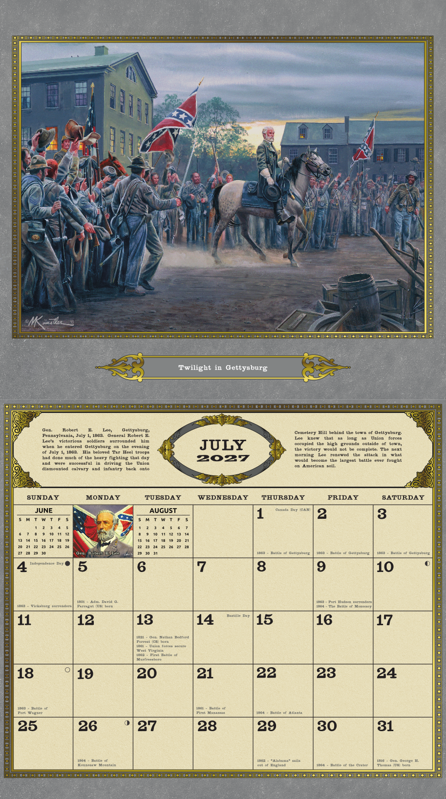 The NEW 2027 Mort Künstler Commanders in Gray Calendar
