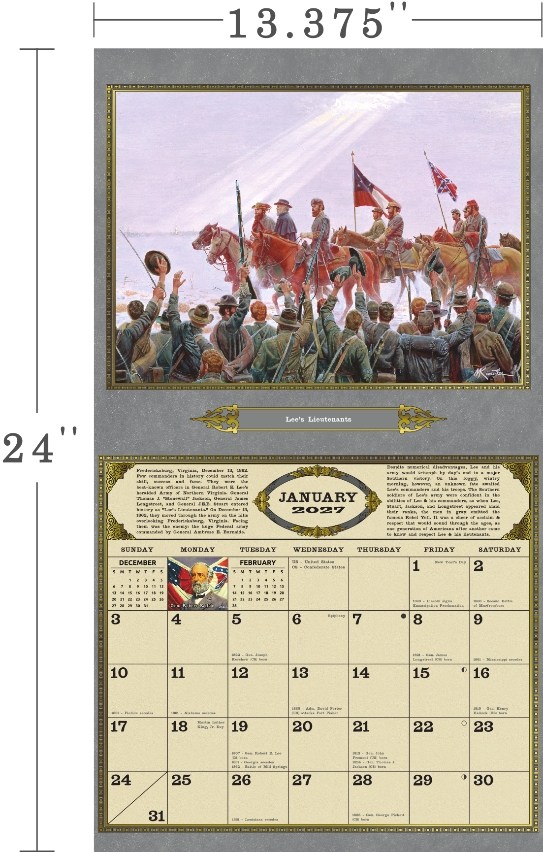The NEW 2027 Mort Künstler Commanders in Gray Calendar