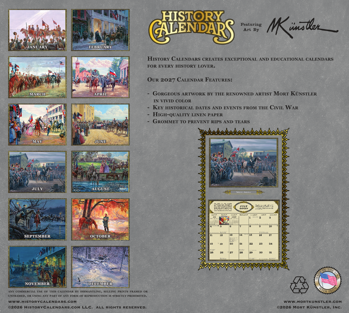 The NEW 2027 Mort Künstler Commanders in Gray Calendar
