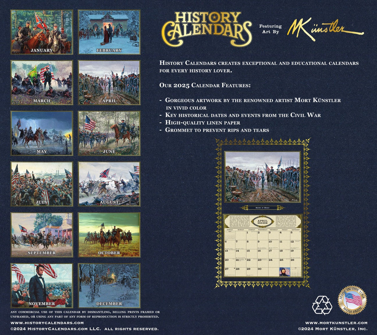 The NEW 2025 Mort Künstler Civil War Calendar